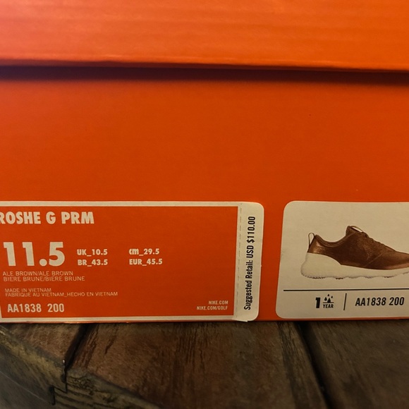 Nike Men’s “Roshe G Premium” Spikeless Leather Golf Shoes, new in box, size 11.5 - Picture 2 of 6
